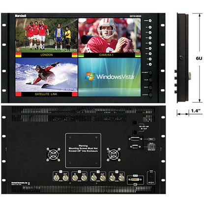 Изображение QV-171X-HDSDI 17' Native HD Resolution LCD Rack Mount Monitor with built in Quad Splitter