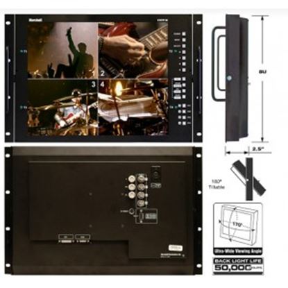 Bild von V-R171P-4A 17' Rack Mountable LCD Monitor with Quad Splitter & Switcher, NTSC format only